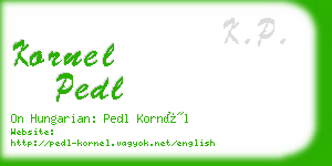 kornel pedl business card